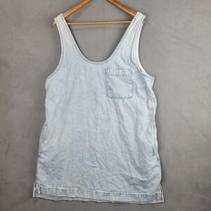 Universal Thread Tank Top Womens XL Blue Denim Light Wash Scoop Neck Tunic‎